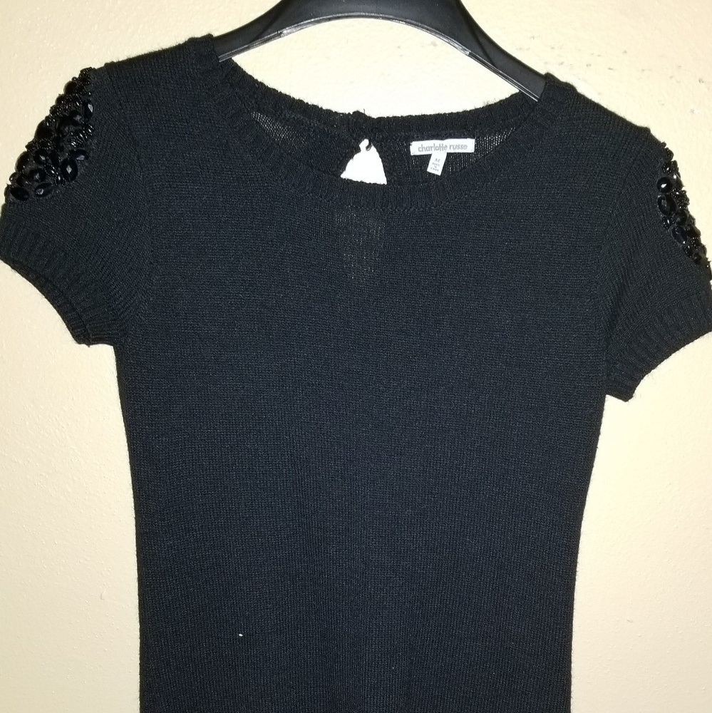 sweater dress with rhinestones